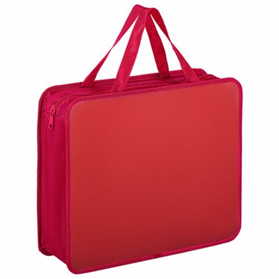 Папка на молнии с ручками ПИФАГОР, А4, 1 отделение, пластик, 75 мм, красная, 228232 228232