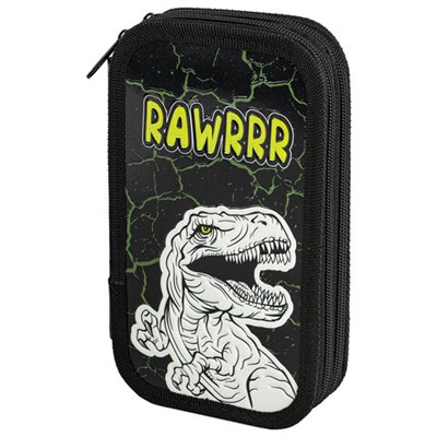 Пенал ЮНЛАНДИЯ, 2 отделения, ламинированный картон, конгрев, 19х11 см, "RAWR", 271538 271538