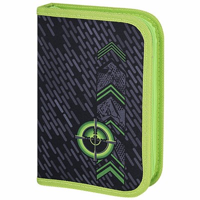 Пенал BRAUBERG, 1 отделение, 2 откидные планки, полиэстер, 21х14 см, "Gunsight", 271517 271517