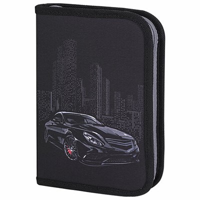 Пенал BRAUBERG, 1 отделение, 1 откидная планка, полиэстер, 21х14 см, "Night Car", 271522 271522