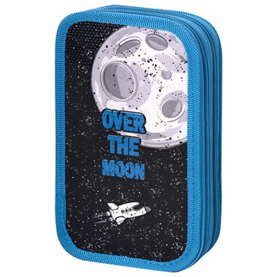 Пенал ЮНЛАНДИЯ, 2 отделения, ламинированный картон, 19х11 см, "Space smile", 270890 270890