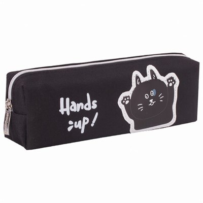 Пенал ЮНЛАНДИЯ, 1 отделение, полиэстер, "Cat", черный, 19х4х6 см, 270279 270279