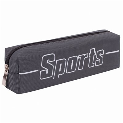 Пенал BRAUBERG, 1 отделение, полиэстер, "Sport", серый, 19х4х6 см, 270268 270268