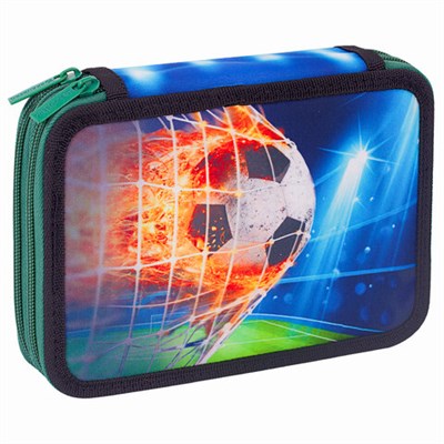 Пенал BRAUBERG, 2 отделения, полиэстер, 21х14 см, "Fire football", 270322 270322