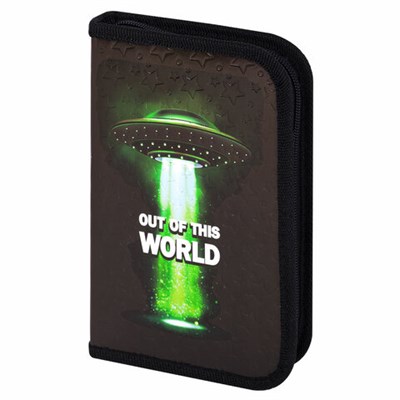 Пенал ЮНЛАНДИЯ, 1 отделение, металлизированный картон, конгрев, 19х11 см, "Out of this world", 271038 271038