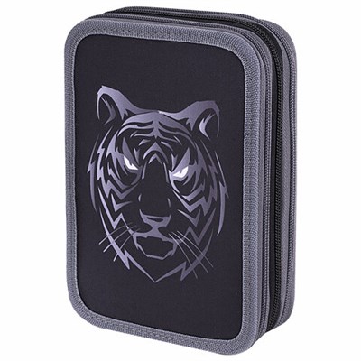 Пенал BRAUBERG, 3 отделения, полиэстер, 21х14 см, "Tiger", 271551 271551
