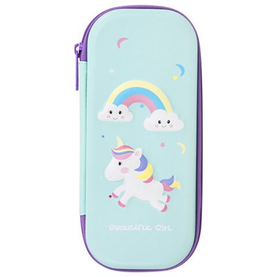 Пенал BRAUBERG, 1 отделение, 1 откидная планка, EVA 3D, 22х10х5 см, "Unicorn", 270699 270699