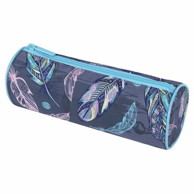 Пенал-тубус BRAUBERG, с эффектом SOFT TOUCH, полиэстер, "Feathers", 22х8 см, 270058 270058