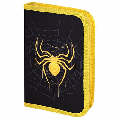 Пенал BRAUBERG с наполнением, 1 отделение, 1 откидная планка, 24 предмета, 21х14 см, "Venomous spider", 271526 271526