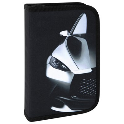 Пенал BRAUBERG с наполнением, 1 отделение, 1 откидная планка, 24 предмета, 21х14 см, "Fast car", 270724 270724