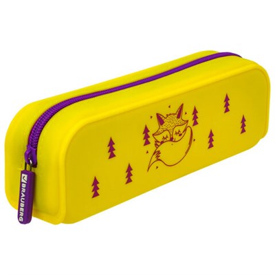 Пенал-косметичка BRAUBERG, силикон, "Fox", 20х5х6 см, 229029 229029