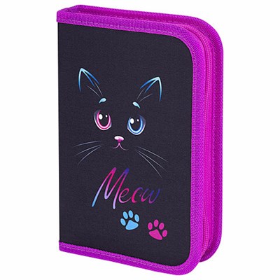 Пенал BRAUBERG, 1 отделение, полиэстер, 21х14 см, "Black Cat", 271529 271529