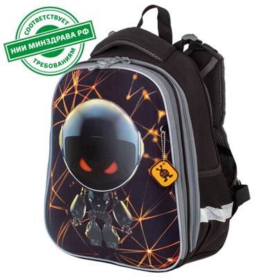 Ранец BRAUBERG PREMIUM, 2 отделения, с брелком, UFO, 38х29х16 см, 227815 227815