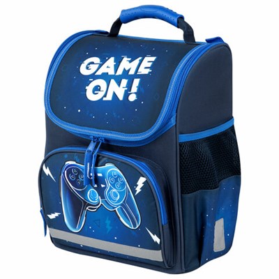 Ранец ПИФАГОР BASIC, 1 отделение, 3 кармана, эргономичная спинка, "Game on", 35х28х18 см, 271376 271376
