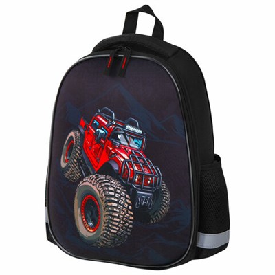 Ранец ПИФАГОР EVA BASIC, 1 отделение, эргономичная спинка, "Big wheels", 39х30х16 см, 271378 271378