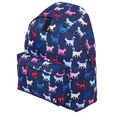 Рюкзак BRAUBERG СИТИ-ФОРМАТ универсальный, "Cats", синий, 41х32х14 см, 228856 228856