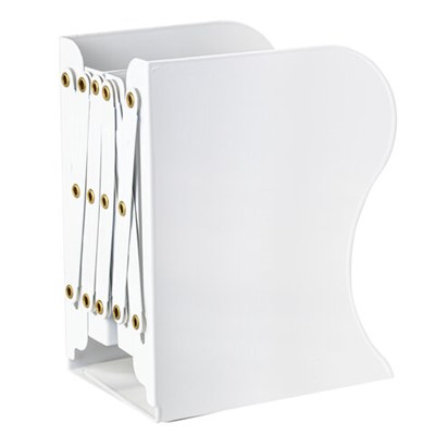 Подставка-держатель для книг и учебников BRAUBERG, раздвижная, металлическая, белая, 237905 237905