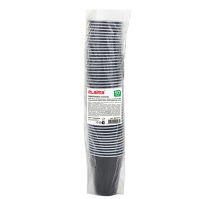 Стакан одноразовый ВЕНДИНГ 155 мл, КОМПЛЕКТ 50 шт., ПП, БЮДЖЕТ, белый/коричневый, LAIMA, 601417 601417