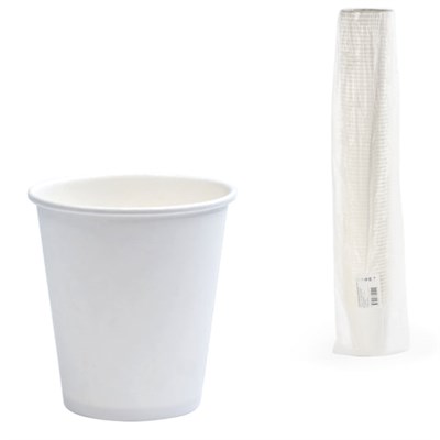 Стакан одноразовый бумажный 250/280 мл, D 80 мм, КОМПЛЕКТ 75 шт., однослойные, белые, холодное/горячее, ФОРМАЦИЯ, HB80-280-0000-75 603866