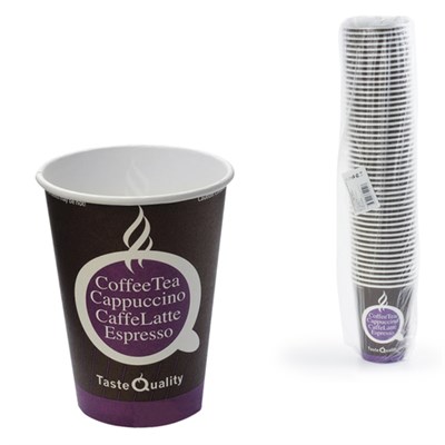 Стакан одноразовый бумажный 300/430 мл, D 90 мм, КОМПЛЕКТ 50 шт., однослойные, Taste Quality, холодное/горячее, ФОРМАЦИЯ, HB90-430-0058-50 603871
