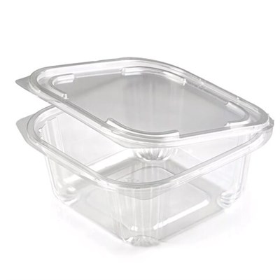 Одноразовый контейнер квадратный 500 мл С КРЫШКОЙ ЮП-РКСП, КОМПЛЕКТ 360 шт., прозрачный ПЭТ, ЮУПМ6013 608019