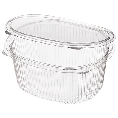 Одноразовый контейнер овальный 1000 мл С КРЫШКОЙ ЮП-РКС, КОМПЛЕКТ 420 шт., прозрачный ПЭТ, ЮУПМ6006 608016