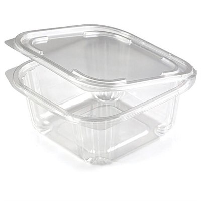 Одноразовый контейнер квадратный 750 мл С КРЫШКОЙ ЮП-РКСП, КОМПЛЕКТ 300 шт., прозрачный ПЭТ, ЮУПМ6014 608020