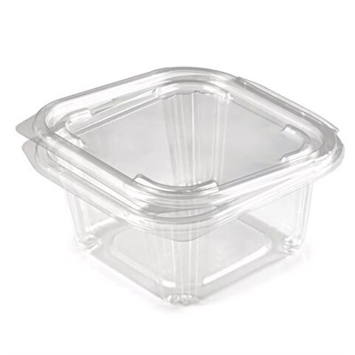 Одноразовый контейнер квадратный 1000 мл С КРЫШКОЙ ЮП-РКСП, КОМПЛЕКТ 300 шт., прозрачный ПЭТ, ЮУПМ6015 608021