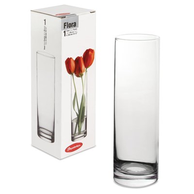 Ваза для цветов колба, высота 265 мм, стекло, PASABAHCE "ФЛОРА", фирменная подарочная упаковка, 43767 601273