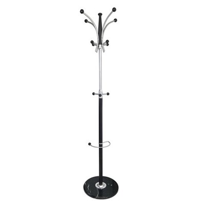 Вешалка-стойка BRABIX "CR-848" на мраморном диске, металл, 4+3 крючка, цвет коричневый, 606435 606435