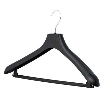 Вешалка-плечики, размер 48-50, пластик, анатомическая, перекладина, крючки для бретелей, черный, С024/С044 601186