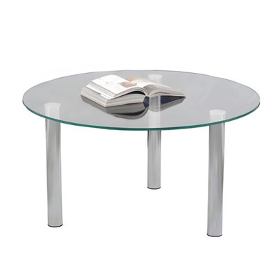 Стол журнальный, стекло/металл, Кристалл - ОМ, 800х800х417 мм, хром, 1101 530709
