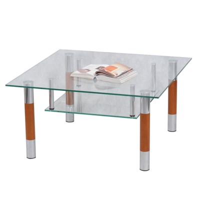 Стол журнальный, стекло/дерево/металл, Кристалл - ПК (П), 1000х600х417 мм, хром, 1116 530712