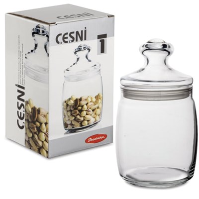 Банка для сыпучих продуктов, с крышкой, 920 мл, стекло, PASABAHCE "ЧЕШНИ", фирменная подарочная упаковка, 97560 601271