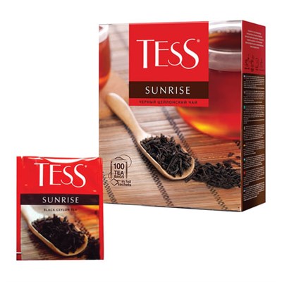 Чай TESS "Sunrise" черный цейлонский, 100 пакетиков в конвертах по 1,8 г,, 0918-09 621033