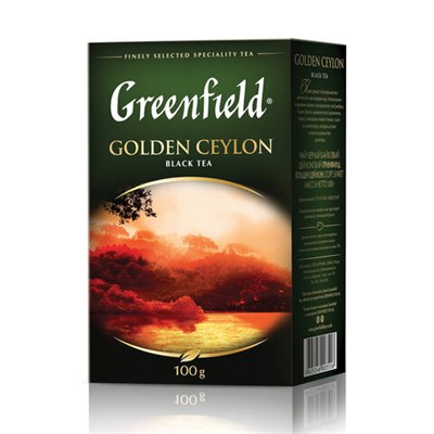 Чай листовой GREENFIELD "Golden Ceylon ОРА" черный цейлонский крупнолистовой 100 г, 0351 620222