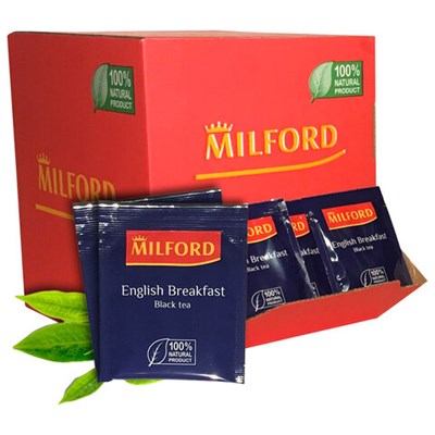 Чай MILFORD "English Breakfast" черный, 200 пакетиков в конвертах по 1,75 г, 6990 РК 622126