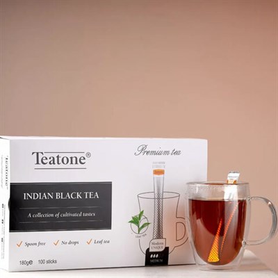 Чай TEATONE черный индийский, 100 стиков по 1,8 г, 1246 622804