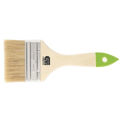 Кисть плоская 75 мм, натуральная щетина, деревянная ручка, для масляных красок, лаков, СИБРТЕХ, 82265 670563