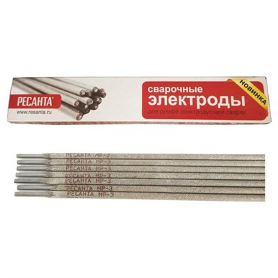 Электроды сварочные РЕСАНТА МР-3 рутиловые, 3х350 мм, пачка 1 кг, 71/6/20 671220