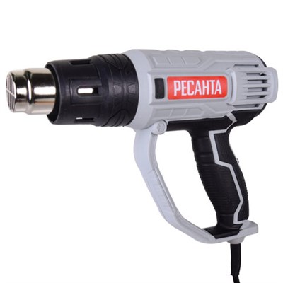 Фен технический сетевой РЕСАНТА, 2000 Вт, насадки 4 шт., 600 градусов, расход воздуха 500 л/мин, 75/2/1 671224