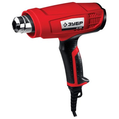 Фен технический сетевой, 1600 Вт, насадки 3 шт., 550 градусов, расход воздуха 550 л/мин, ЗУБР ФТ-1600 671159