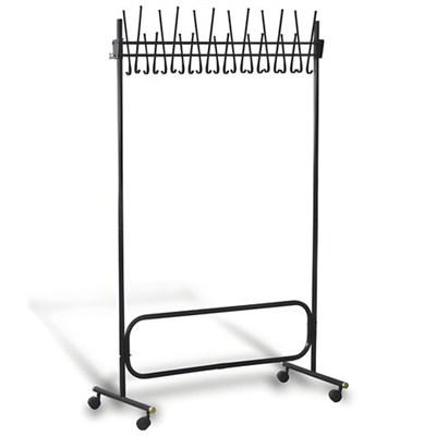 Вешалка напольная "СК (СКР)", 1,98 м, 22 крючка, металл, черная, передвижная 600176