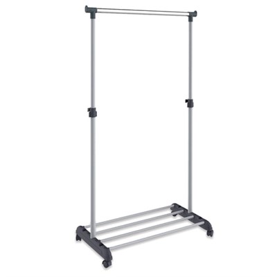 Вешалка для плечиков СН-4345, 1660х860х440 мм, передвижная, пластик/металл, серая/хром 603589