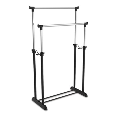 Вешалка для плечиков SHT-WR4150, 1615х860х440 мм, пластик/металл, черная/хром 603590