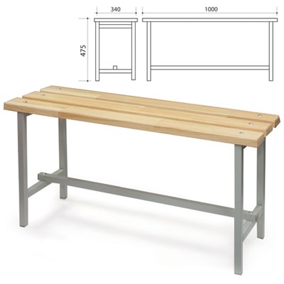 Скамья деревянная на металлокаркасе П-13Д (1000х340х475 мм) 530842