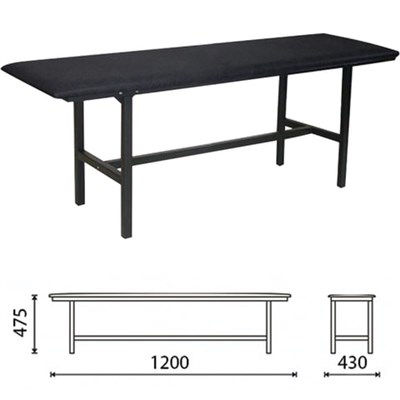 Банкетка без спинки "Берта", 1200х430х475 мм, усиленная, черный каркас, кожзам черный, разборная 531262