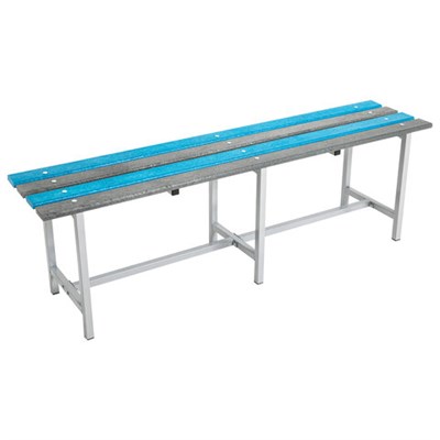 Скамья пластиковая влагостойкая на металлокаркасе "СТ 3П", 1500х350х460 мм, регулируемые опоры, каркас металлический серый, сиденье пластик 532644