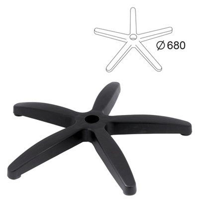 Пятилучие для кресла, нагрузка до 120 кг, диаметр 680 мм, пластиковое 531483