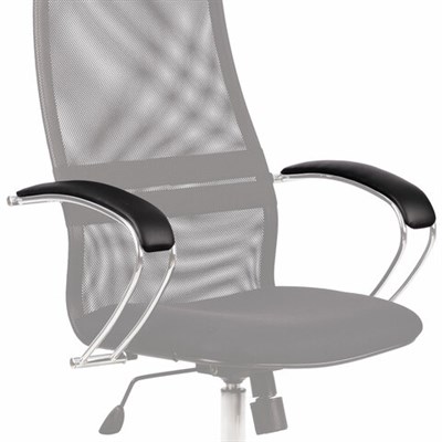 Накладки мягкие на подлокотники кресел Метта серии SU-B, К-7, К-9, К-27, КОМПЛЕКТ 2 шт., экокожа, черные 532076